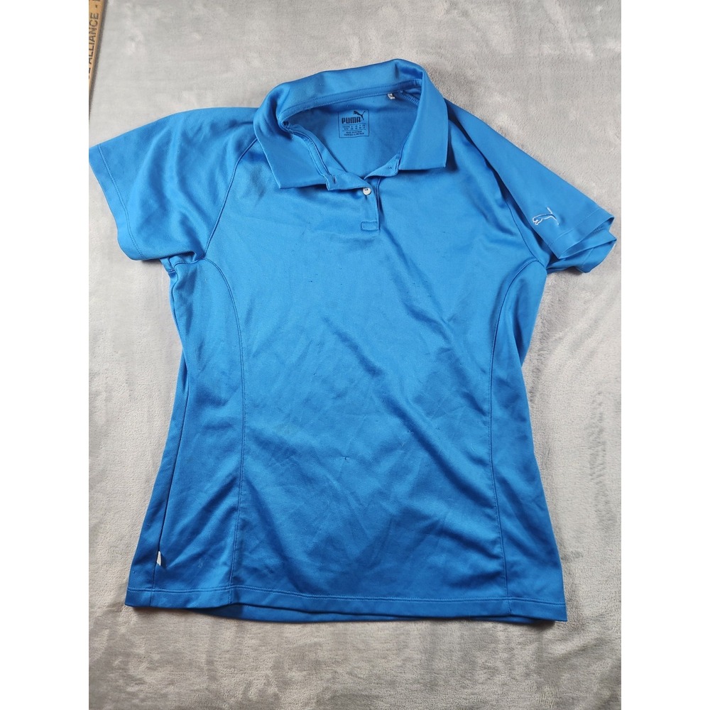 PUMA GOLF HAWAIIAN OCEAN BLUE DRY FIT POLO SHIRT WOMENS SIZE SMALL M